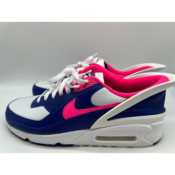 Nike Air Max 90 Flyease Shoes CU0814 101 Hyper Pink Deep Royal Blue Men Size 11 - Picture 2 of 12